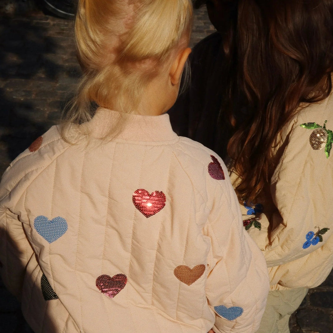 KONGES SLOJD JUNO SEQUIN BOMBER JACKET: CAMEO ROSE