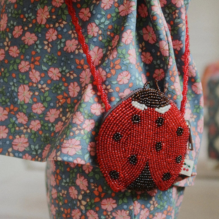 KONGES SLOJD BEADED BAG: LADYBUG