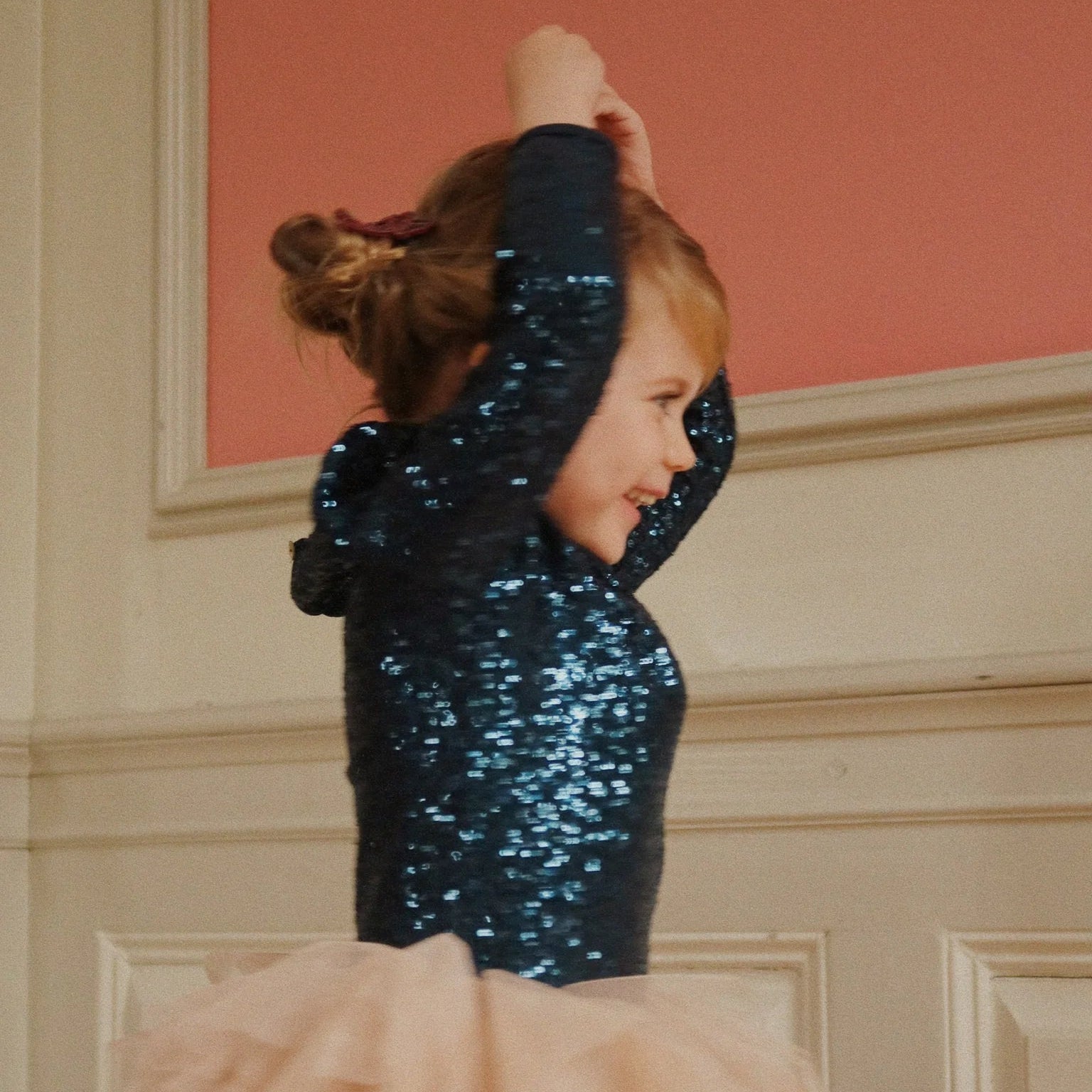 KONGES SLOJD BALLERINA GLITTER DRESS: DARK NAVY