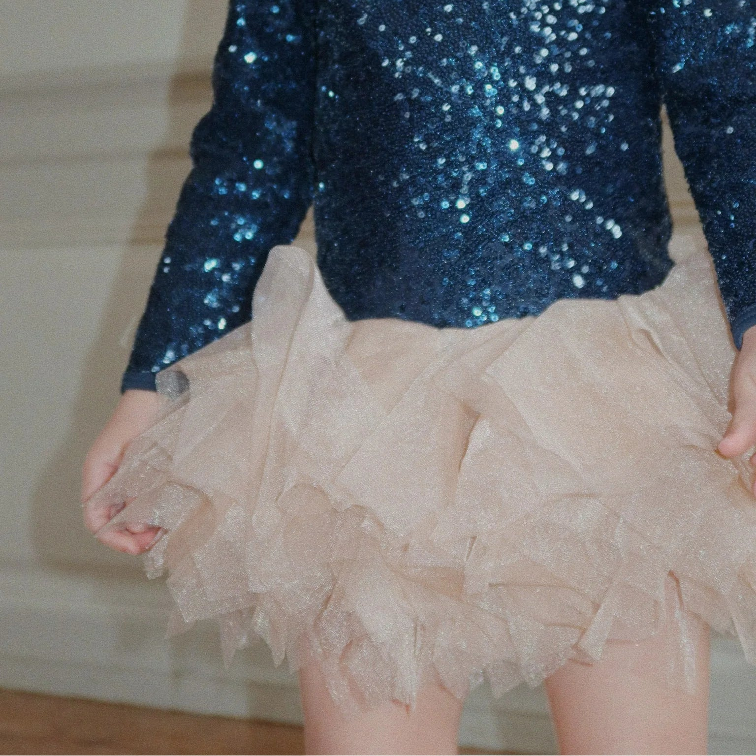 KONGES SLOJD BALLERINA GLITTER DRESS: DARK NAVY