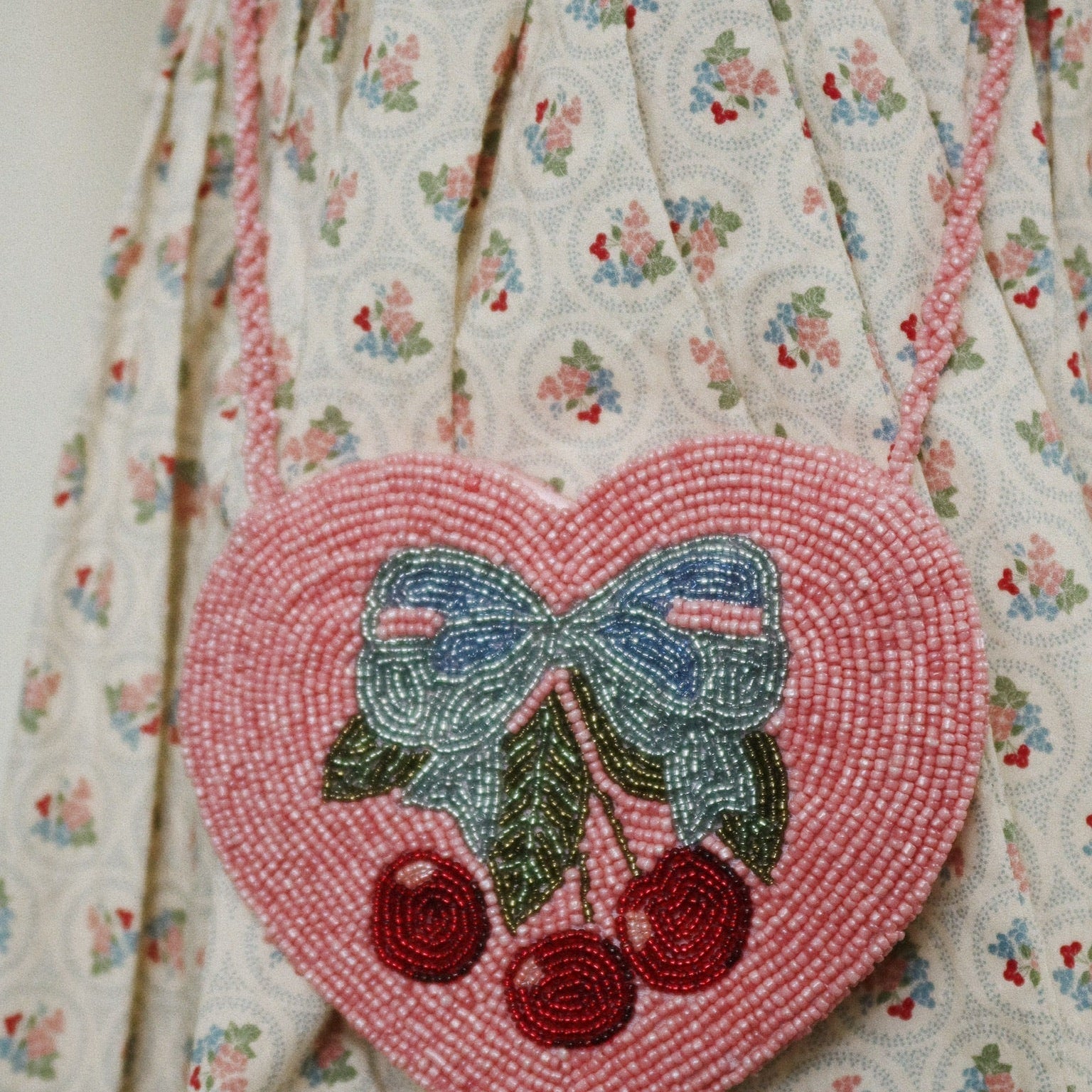 KONGES SLOJD BEADED HEART BAG: AMARENA
