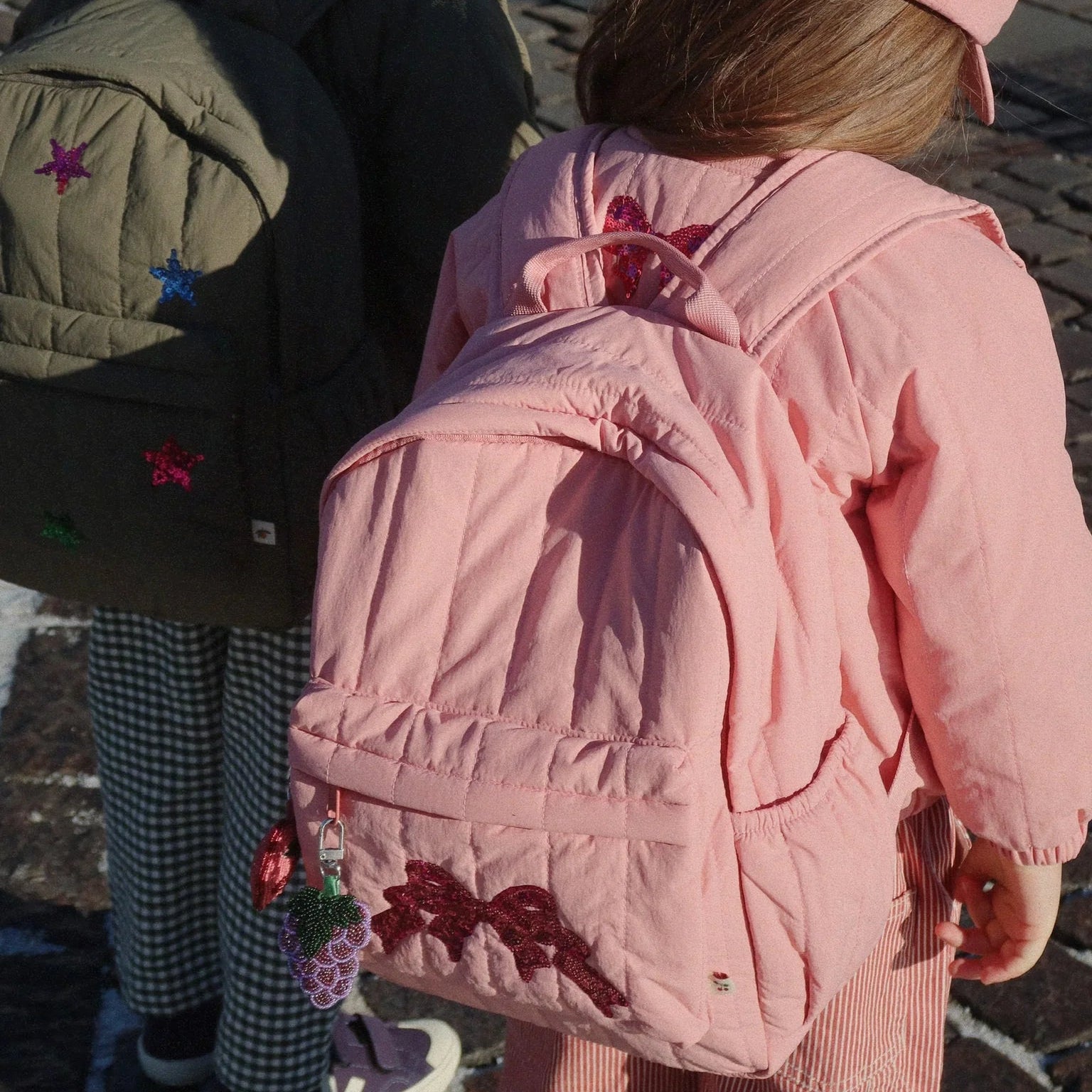 KONGES SLOJD JUNO QUILTED SEQUIN BACKPACK MIDI: ROSETTE