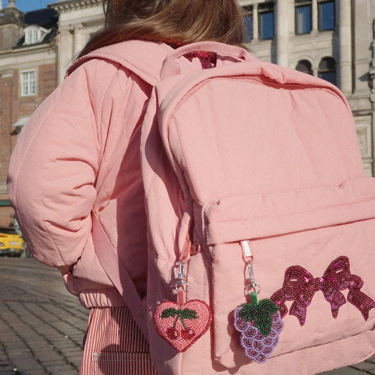 KONGES SLOJD BEADED KEY CHAIN: CHERRY