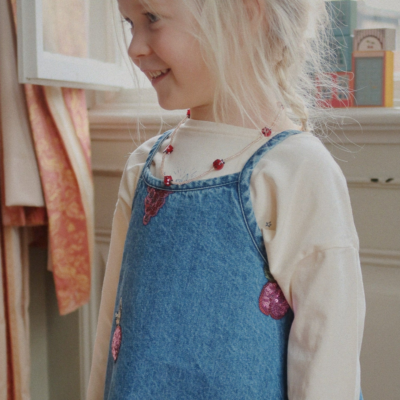 KONGES SLOJD NECKLACE & BRACELET 2PC: LADYBUG