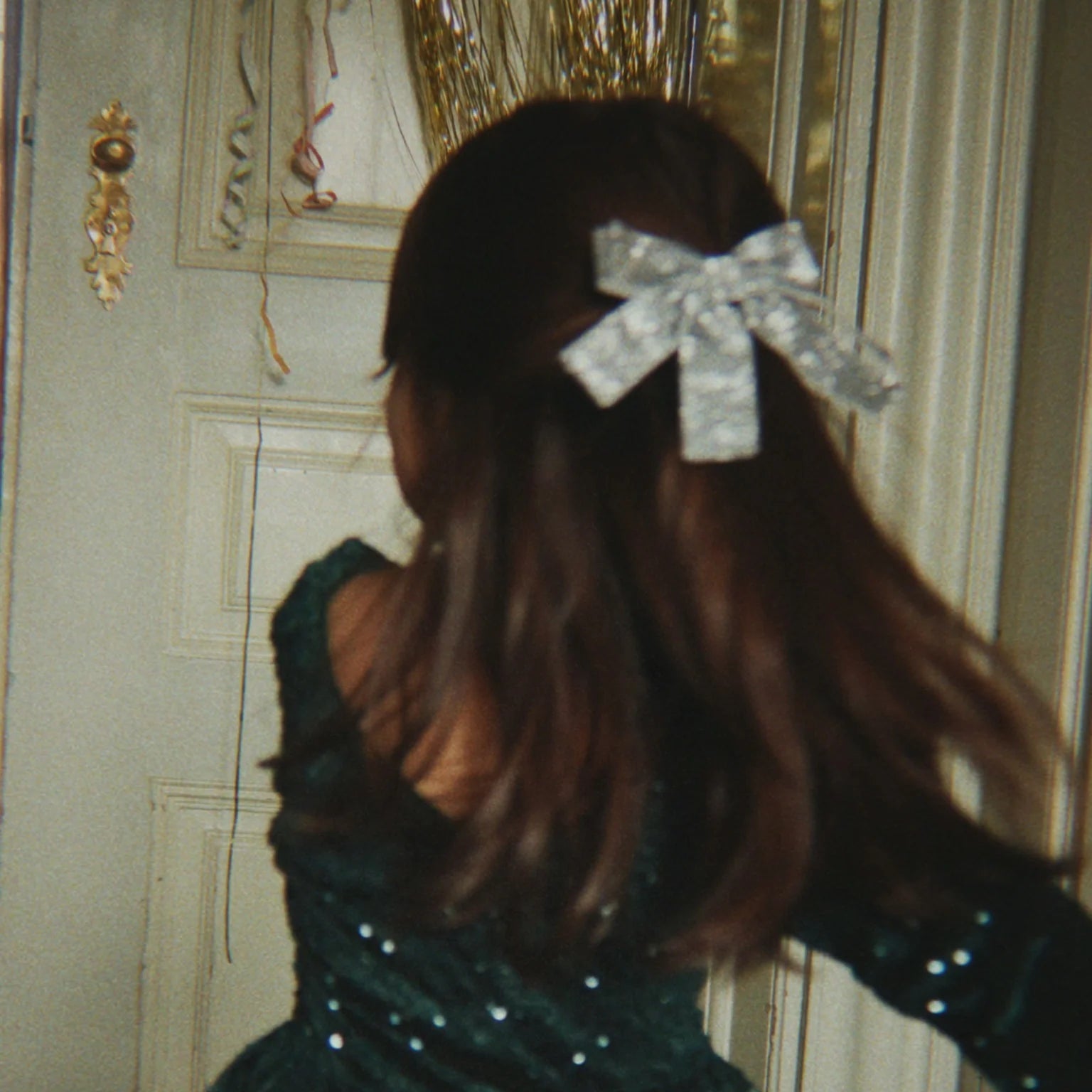 KONGES SLOJD GLITTER HAIR BOW CLIP: SILVER