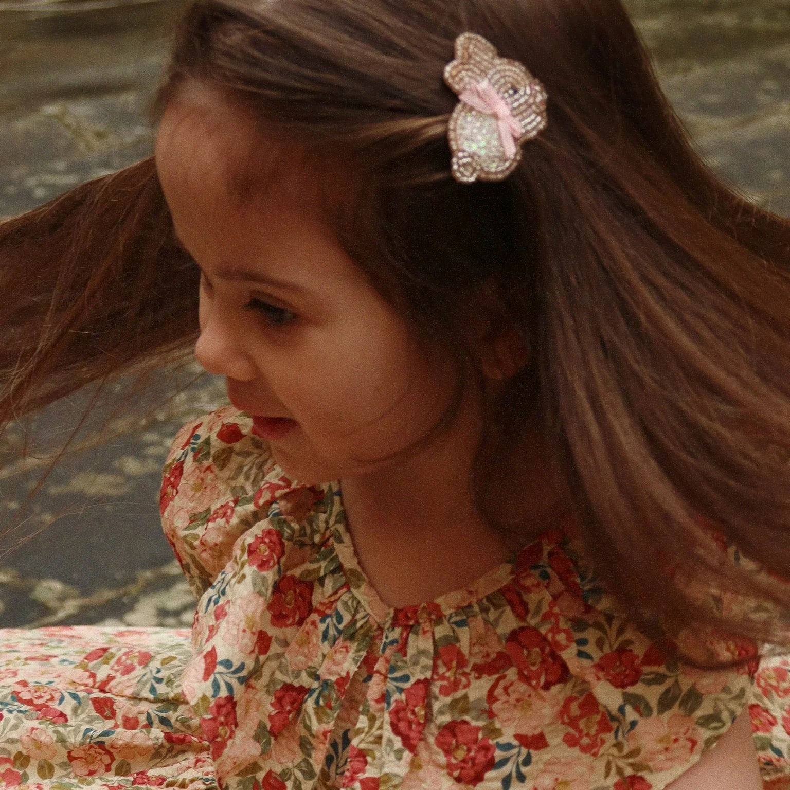 KONGES SLOJD BEADED BUNNY HAIR CLIPS 2PC