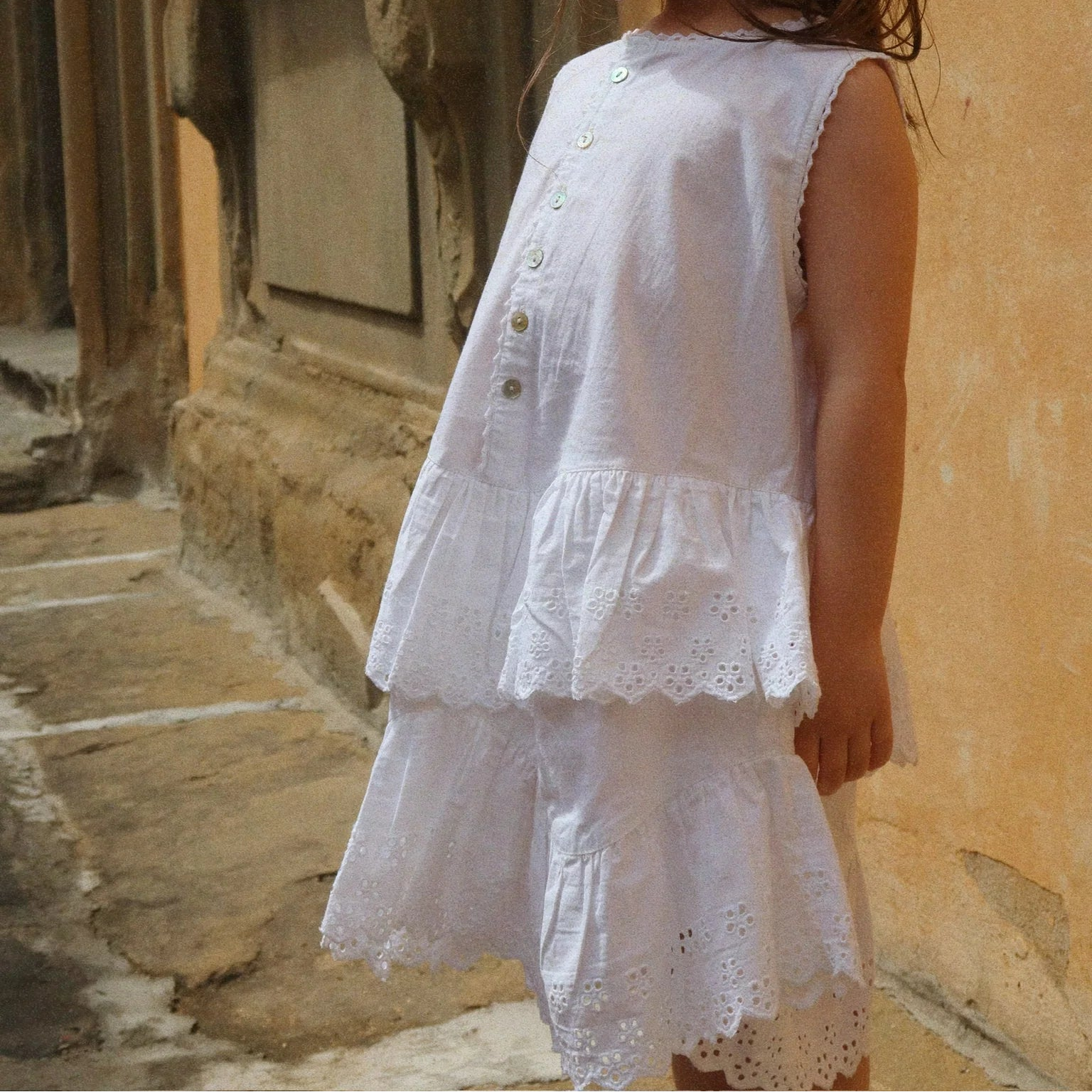 KONGES SLOJD EVELINA DRESS: BRIGHT WHITE