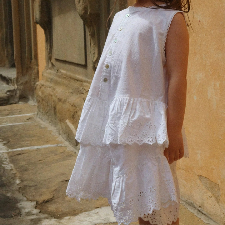 KONGES SLOJD EVELINA DRESS: BRIGHT WHITE