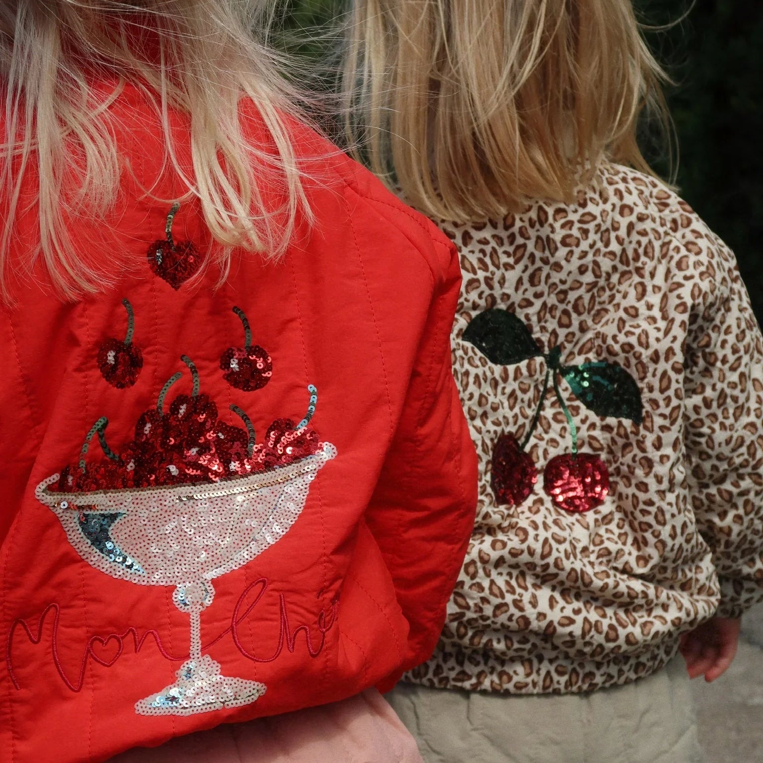 KONGES SLOJD JUNO SEQUIN BOMBER JACKET: FIERY RED