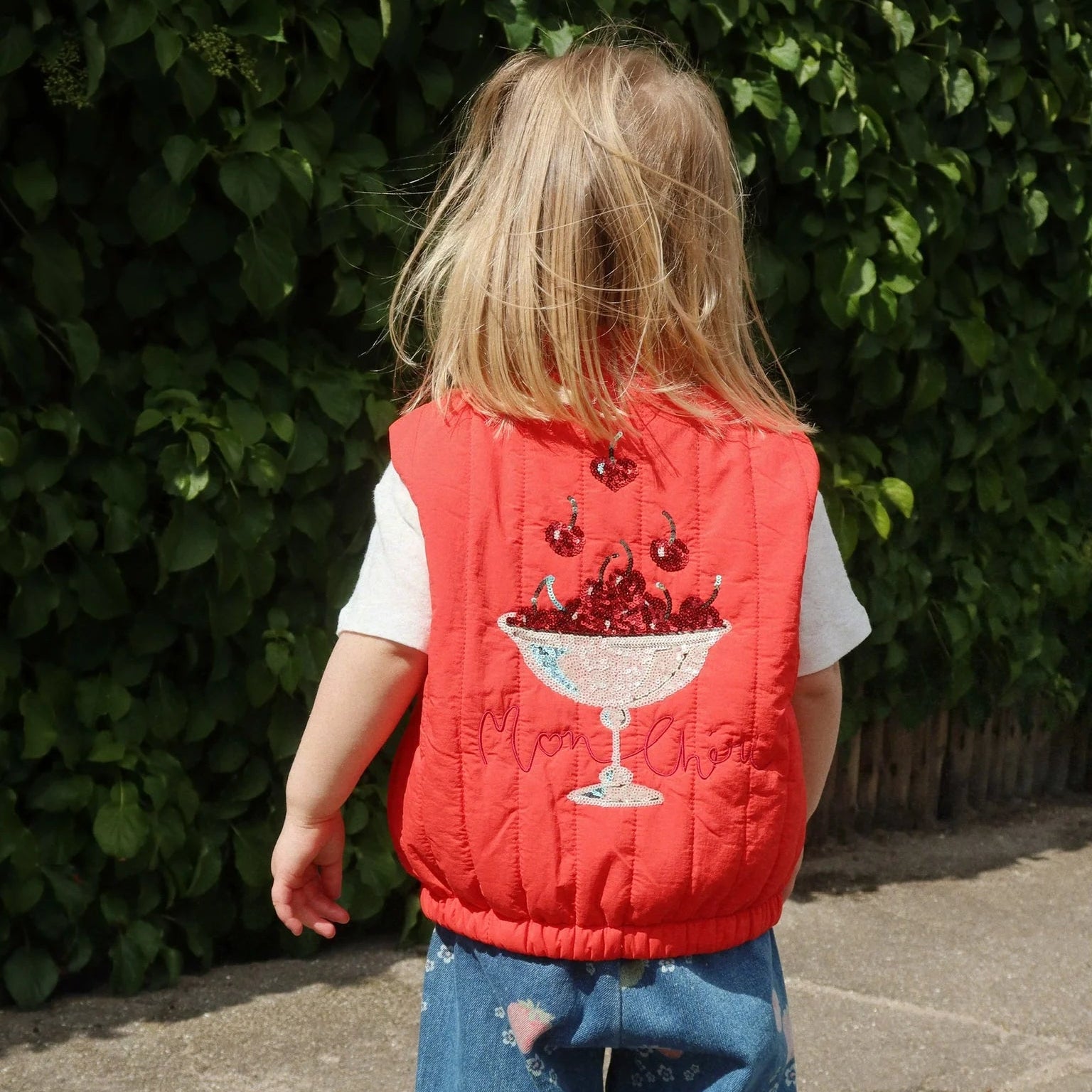 KONGES SLOJD JUNO SEQUIN VEST: FIERY RED