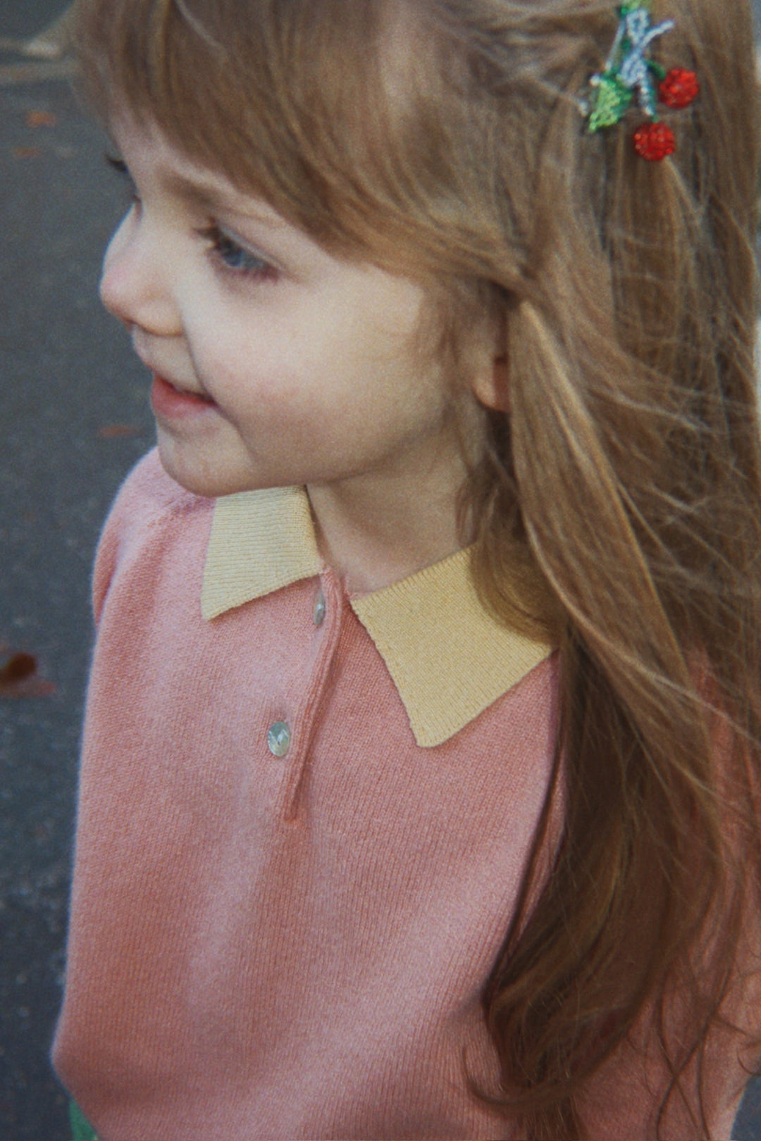 Konges Sløjd Beaded Cherry Bow Hair Clip lifestyle photo