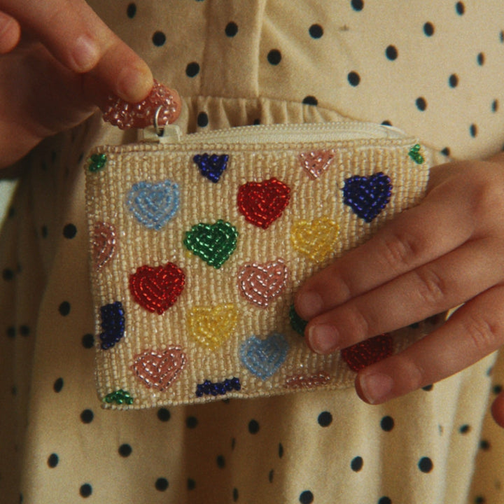 Konges Sløjd Coeur Beaded Wallet Coeur Coloré - kids beaded wallet