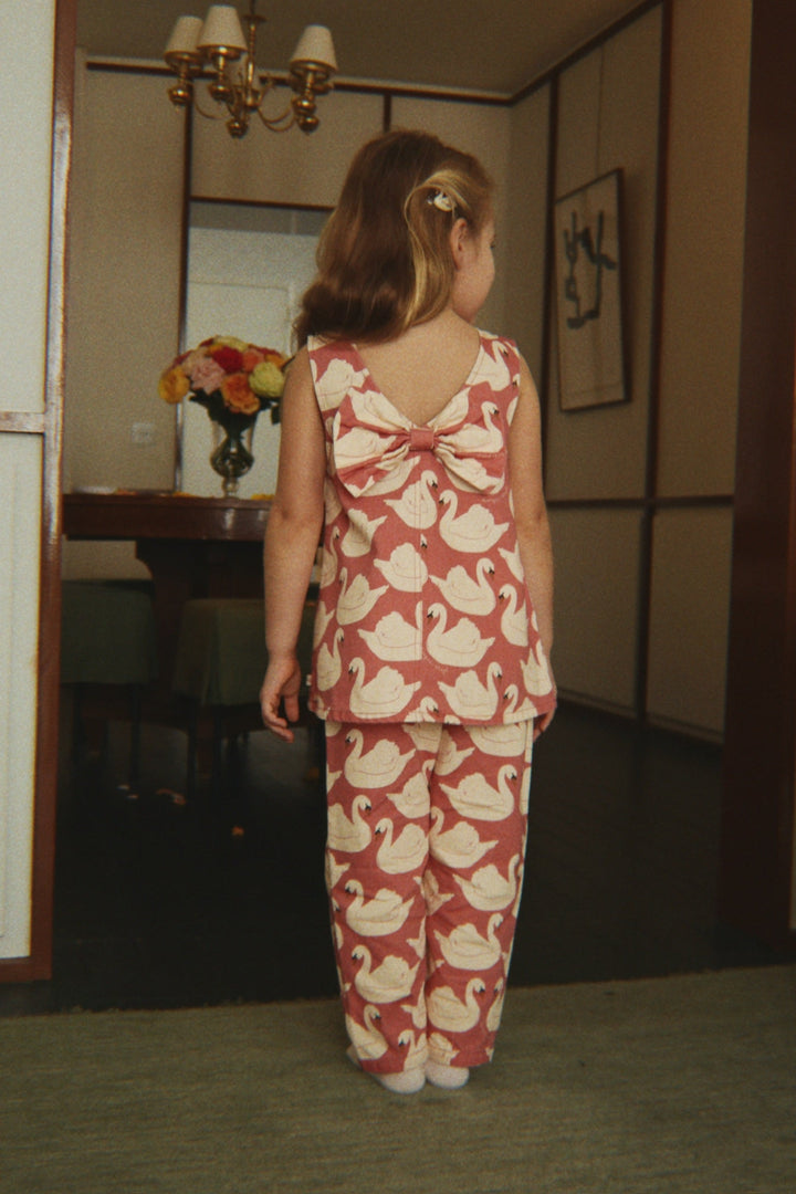 Konges Sløjd Magot Bow Dress Swan Rose lifestyle