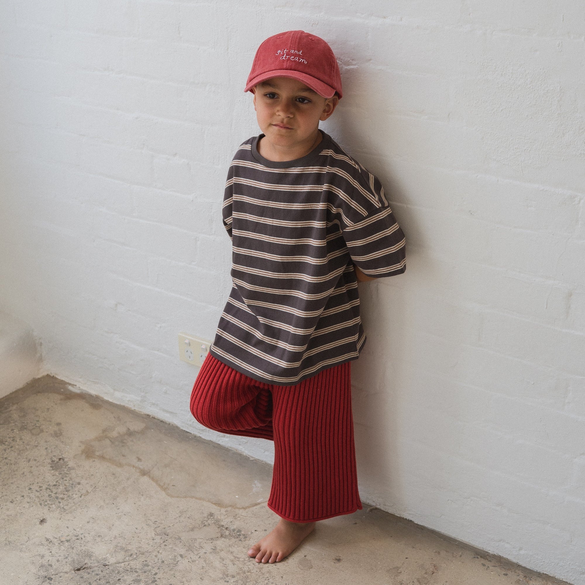 ILLOURA THE LABEL ESSENTIAL KNIT PANTS: CHILLI