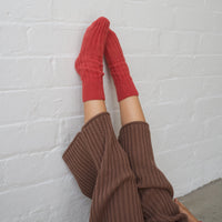ILLOURA THE LABEL KNIT SOCKS: CHILLI