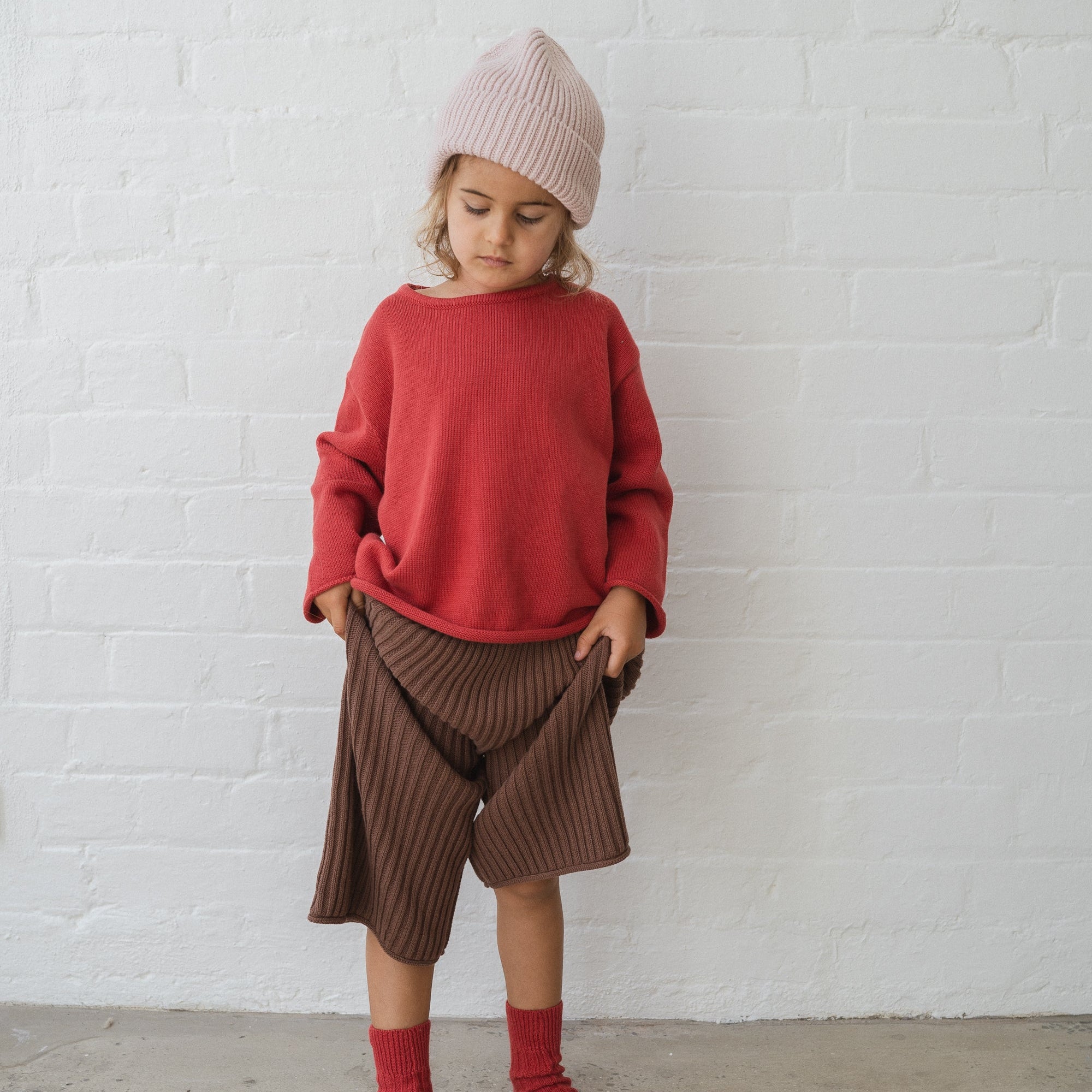 ILLOURA THE LABEL ESSENTIAL KNIT JUMPER: CHILLI
