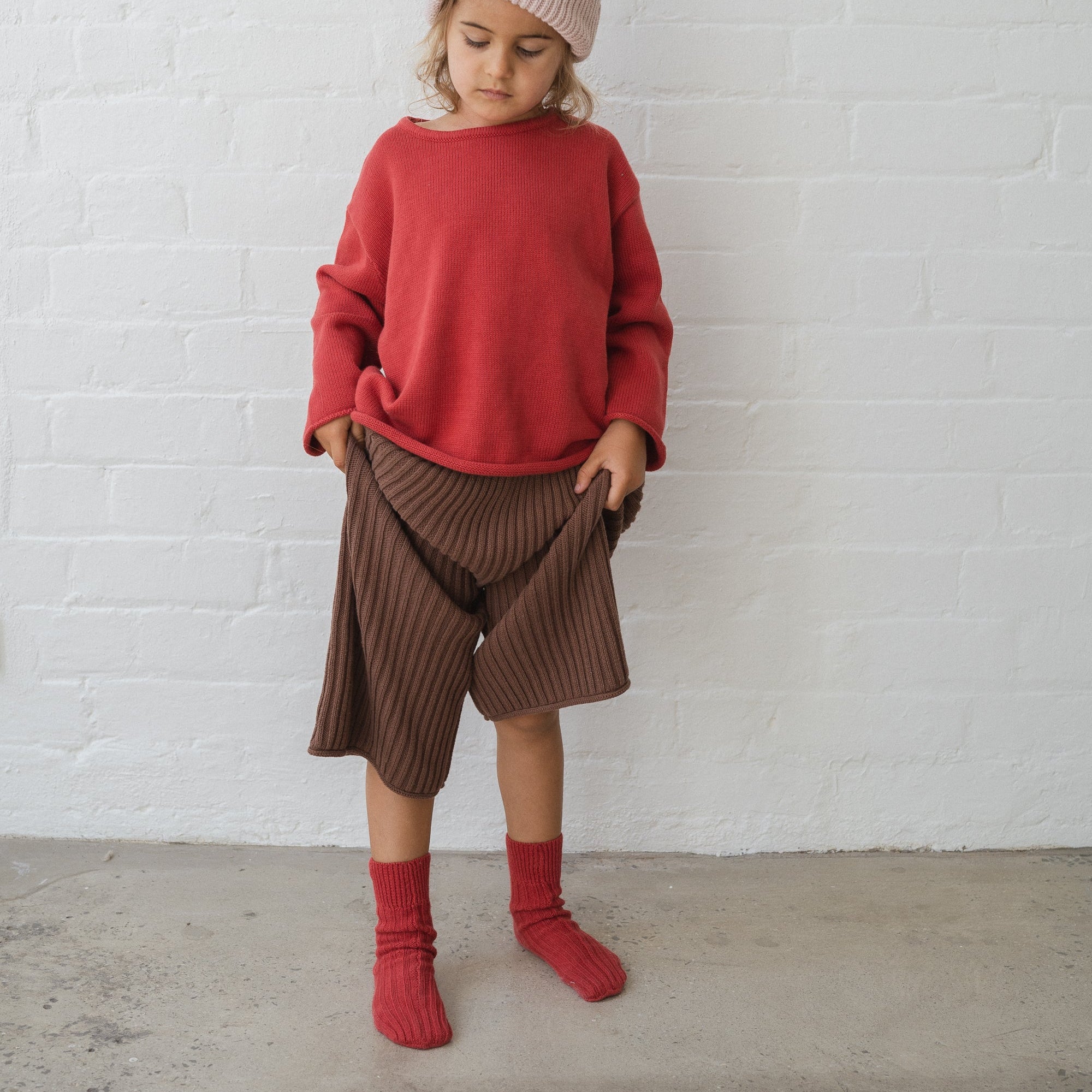 ILLOURA THE LABEL KNIT SOCKS: CHILLI