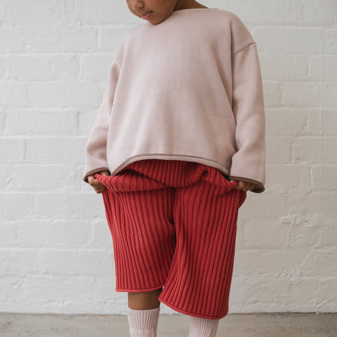 ILLOURA THE LABEL ESSENTIAL KNIT PANTS: CHILLI