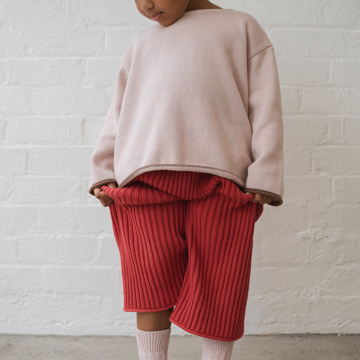 ILLOURA THE LABEL ESSENTIAL KNIT PANTS: CHILLI