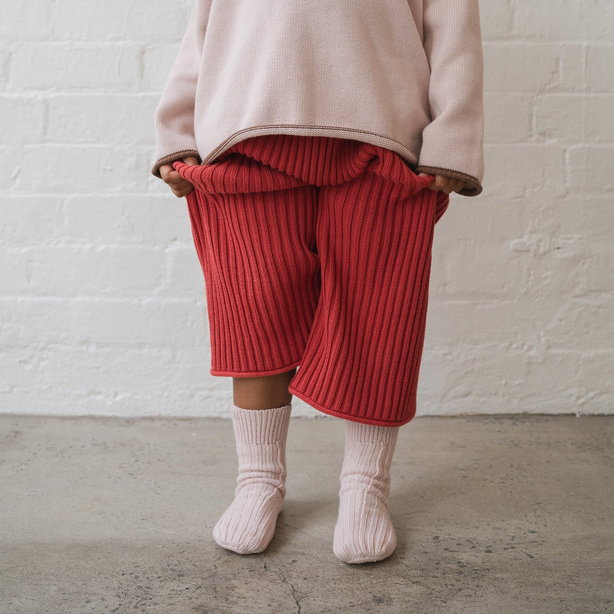 ILLOURA THE LABEL KNIT SOCKS: DUSTY PINK