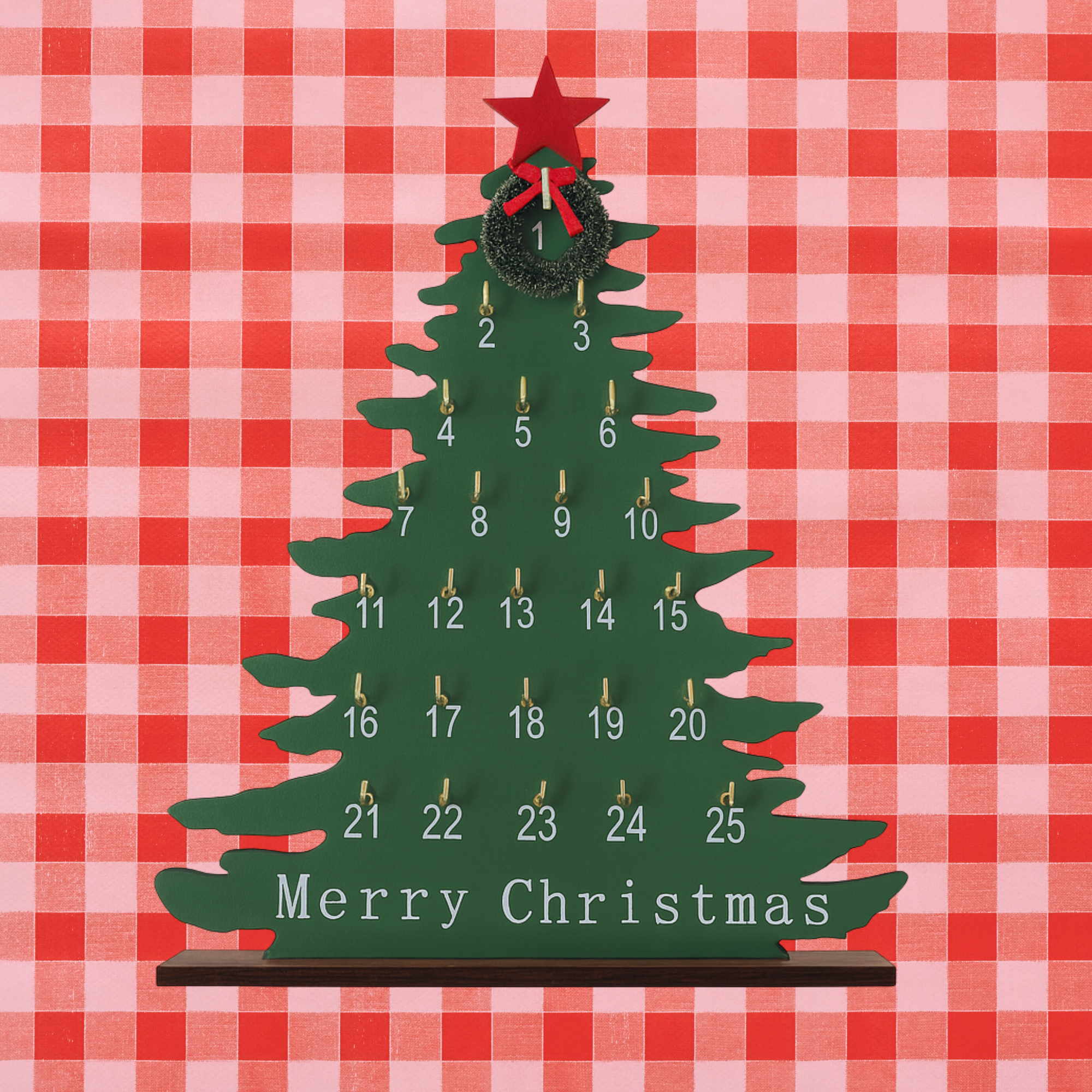 WOODEN XMAS TREE CALENDAR: GREEN
