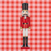 WOODEN NUTCRACKER: RED/WHITE