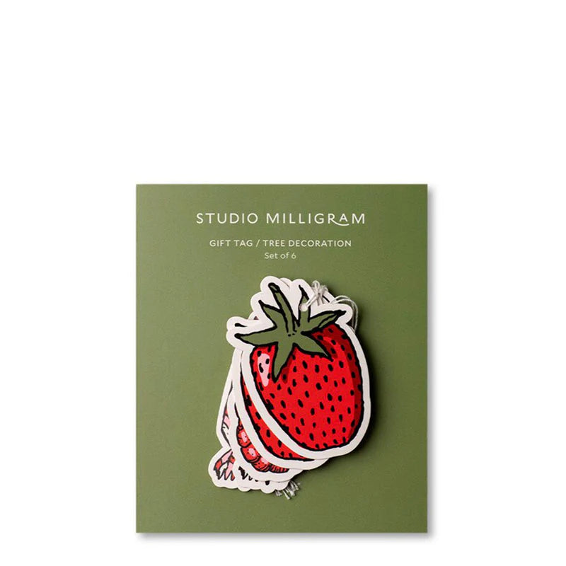 STUDIO MILLIGRAM STRAWBERRY GIFT TAGS 6PC
