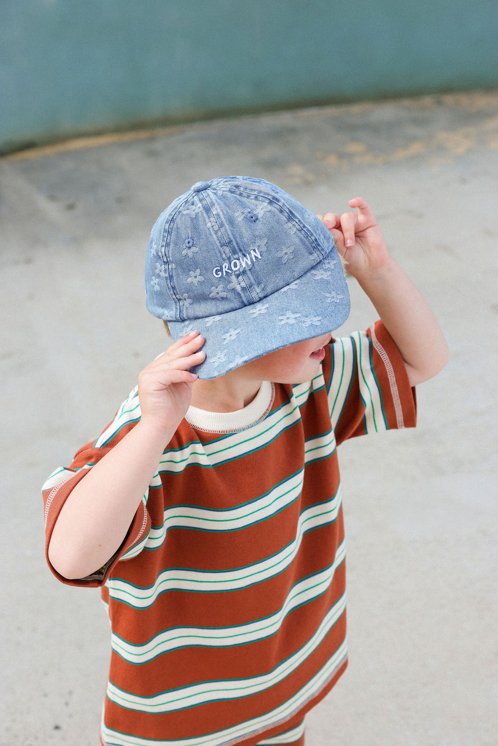 GROWN DAISY DENIM CAP, KIDS