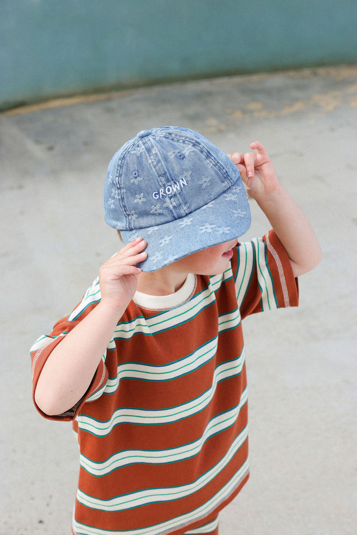 GROWN DAISY DENIM CAP, ADULTS