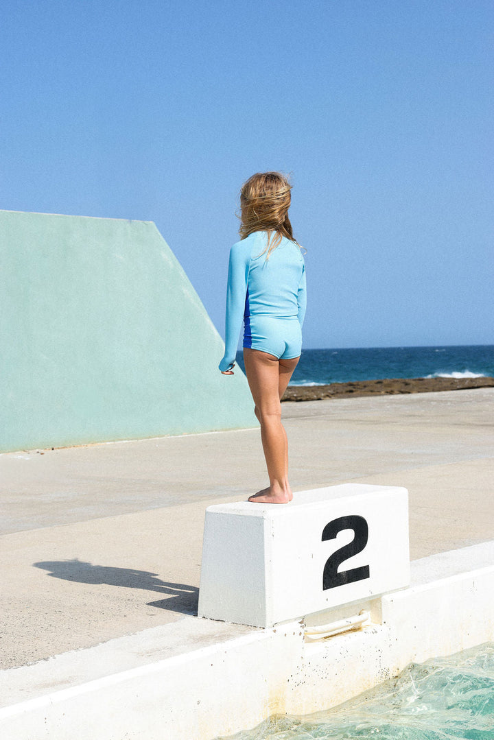 GROWN 2-PIECE LS SWIM SUIT, WAVES