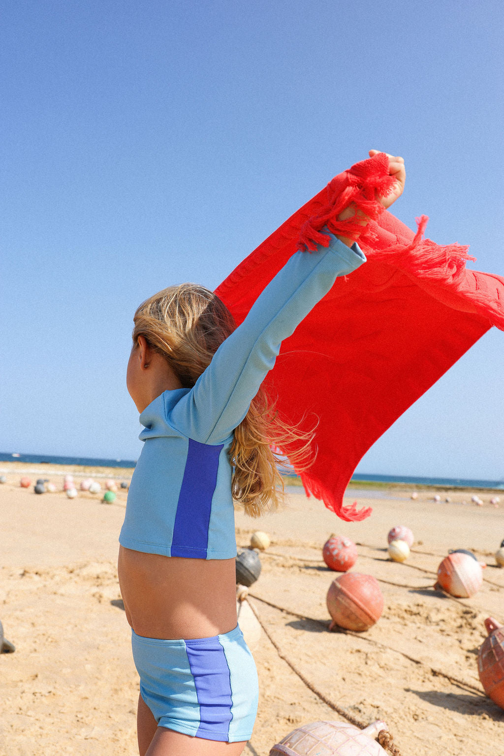 GROWN BUBBLE TERRY TOWELLING BEACH TOWEL, FIESTA