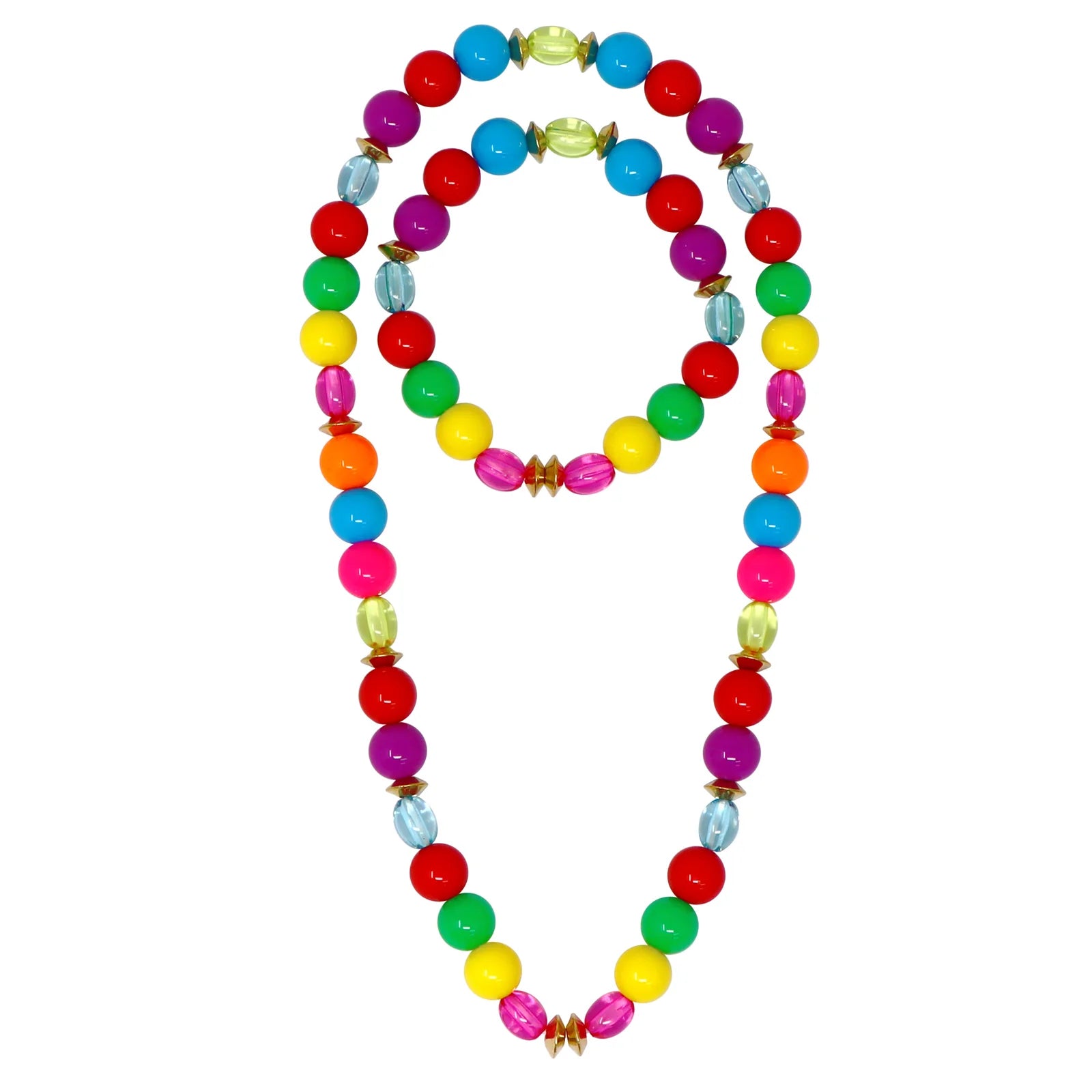 RAINBOW BEADED NECKLACE / BRACELET SET