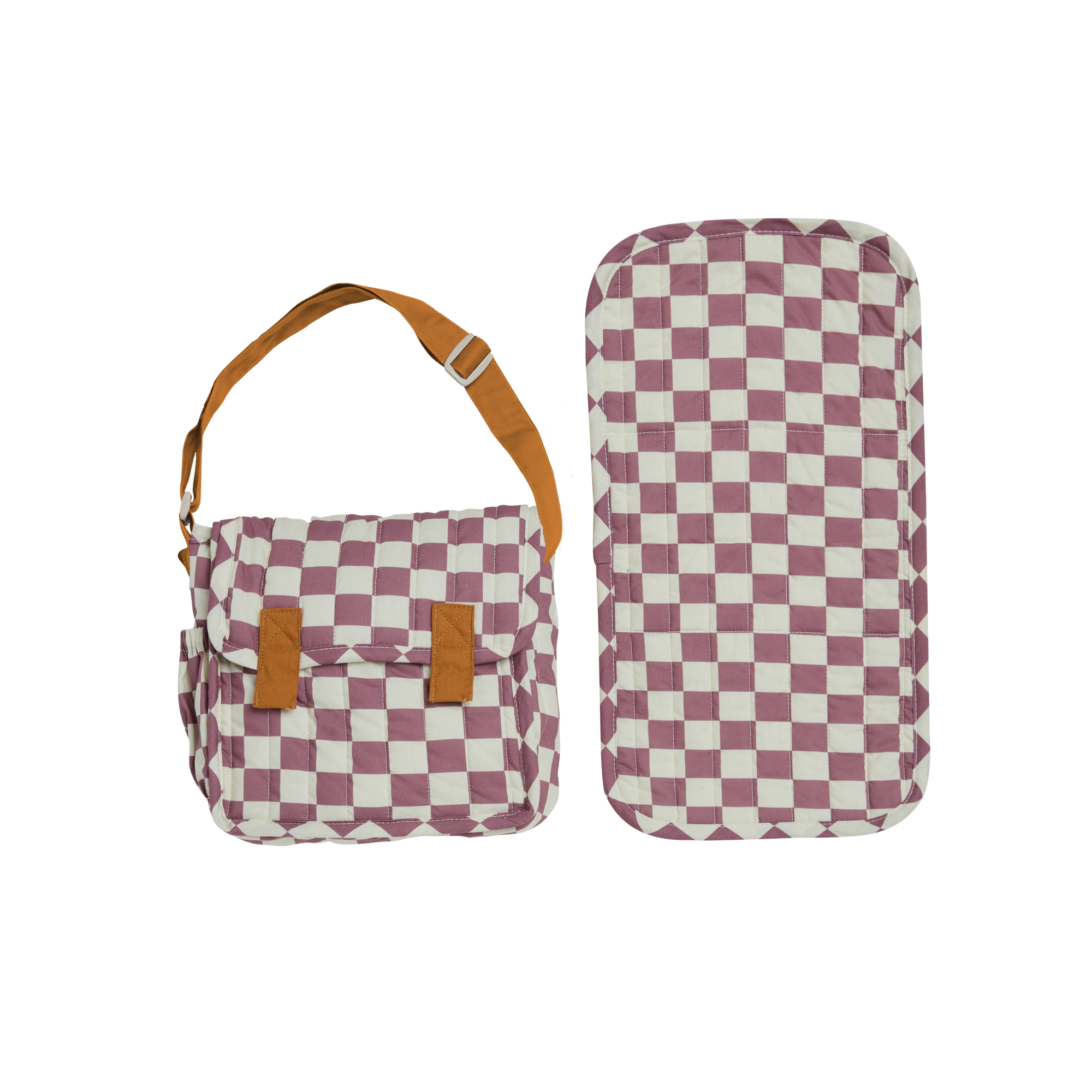 OLLI ELLA CARRIE CONVERTIBLE CHANGING SET: PLUM CHECK