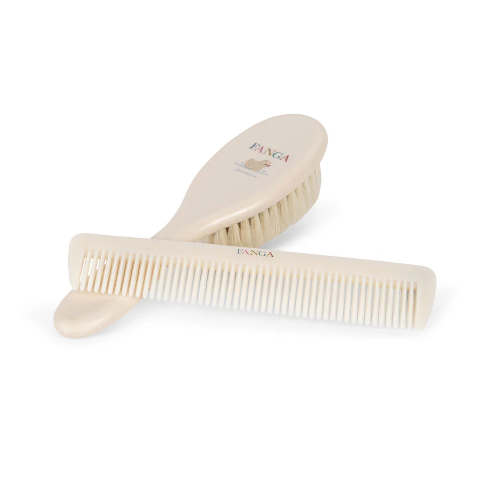 KONGES SLOJD BABY HAIRBRUSH SET: BEIGE