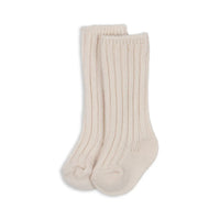 KONGES SLOJD LANA HEAVY KNITTED SOCKS: OFF WHITE MELANGE