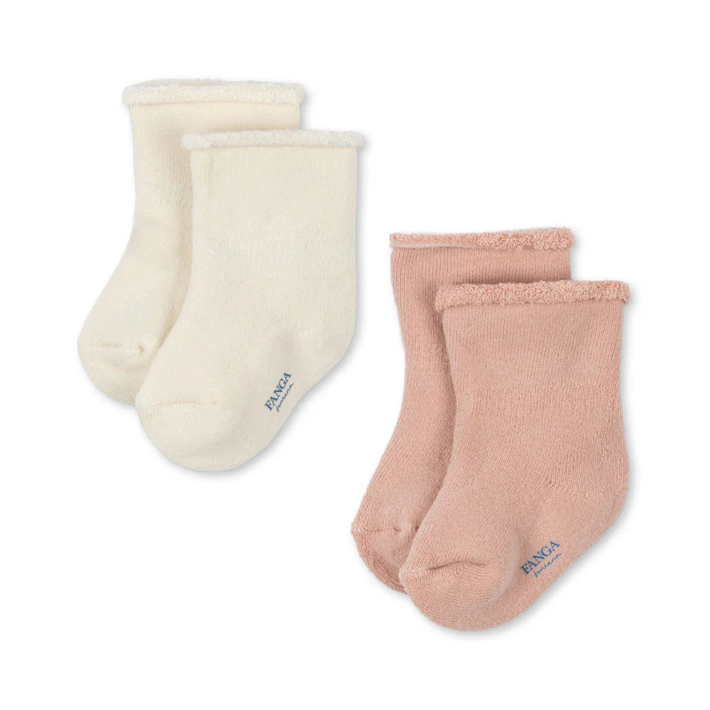 Konges Sløjd Vicino Terry Socks 2PC Cameo Rose - baby terry cotton socks two pack
