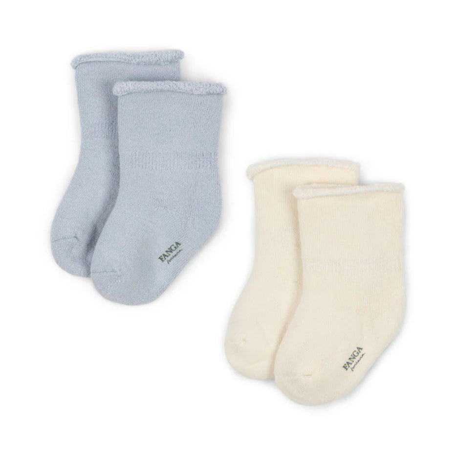 Konges Sløjd Vicino Terry Socks 2PC Grey Dawn - baby terry cotton socks two pack