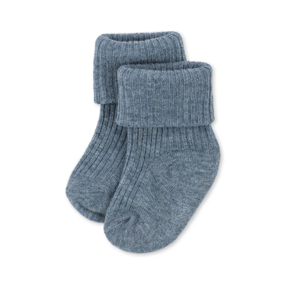 KONGES SLOJD LANA LIGHT KNITTED SOCKS: ASHLEY BLUE