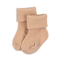 KONGES SLOJD LANA LIGHT KNITTED SOCKS: CAMEO ROSE