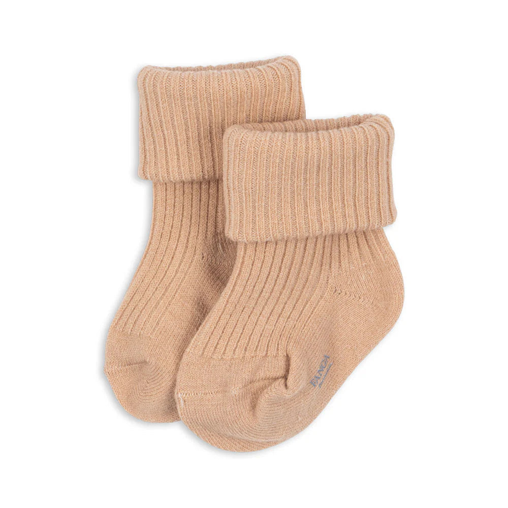 KONGES SLOJD LANA LIGHT KNITTED SOCKS: CAMEO ROSE