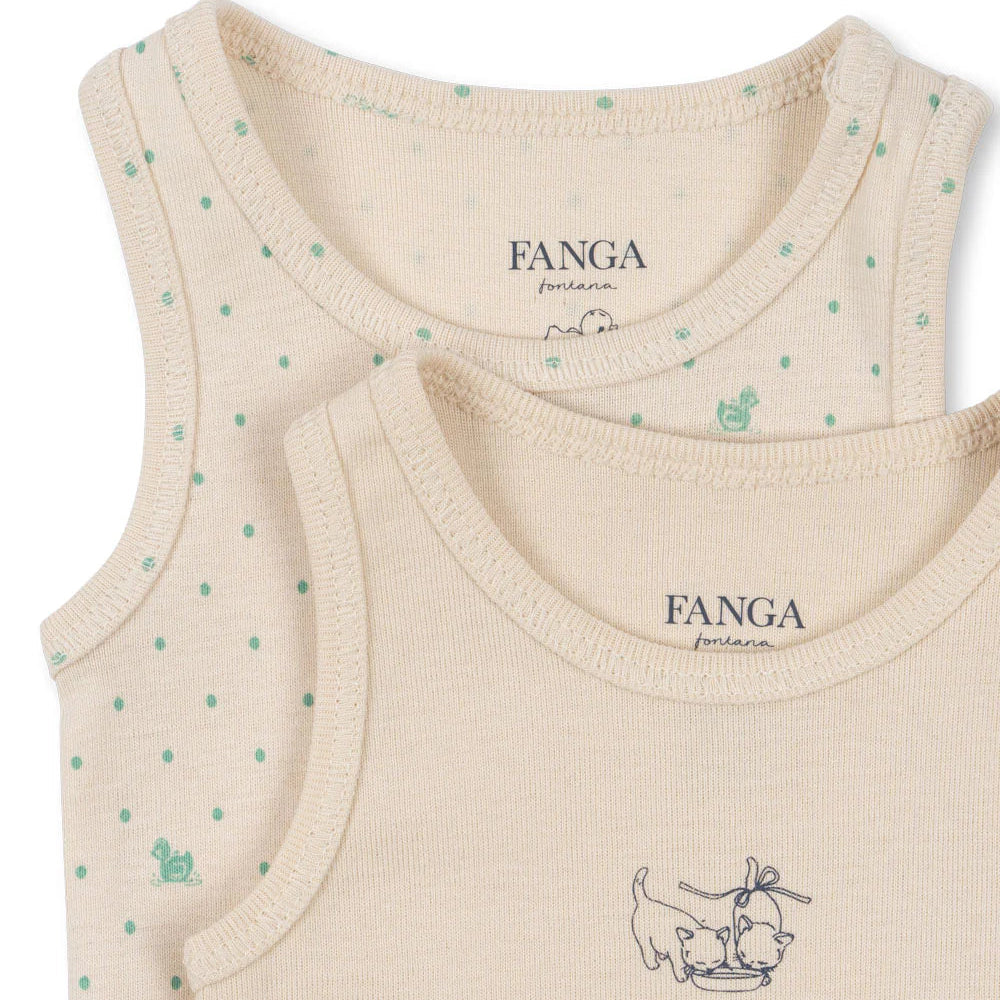 KONGES SLOJD FIO BODYSUIT 2PC: LAGO VERDE/ BUTTERCREAM