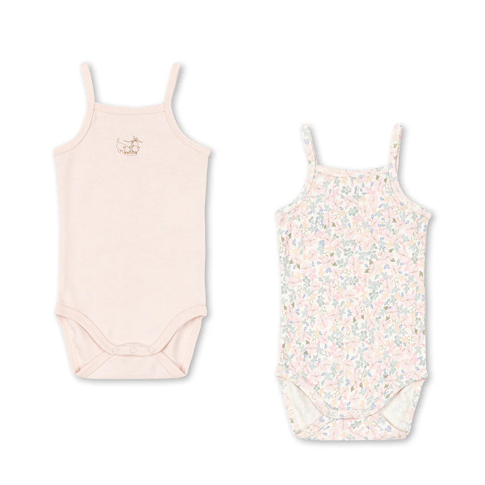 KONGES SLOJD FIO STRAP BODYSUIT 2PC: PRATO FIORE AOP/ CREOLE PINK