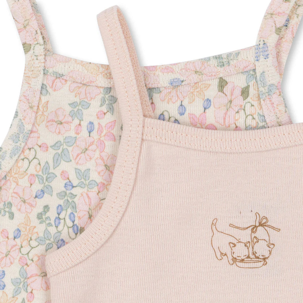 KONGES SLOJD FIO STRAP BODYSUIT 2PC: PRATO FIORE AOP/ CREOLE PINK