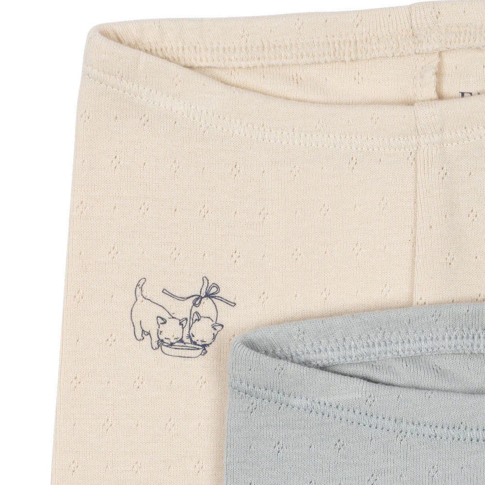 KONGES SLOJD PERLA PANTS 2PC: BUTTERCREAM/ PEARL BLUE