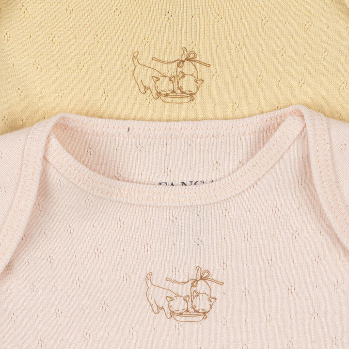 KONGES SLOJD PERLA LS BODYSUIT 2PC: BANANA CREPE/ CREOLE PINK