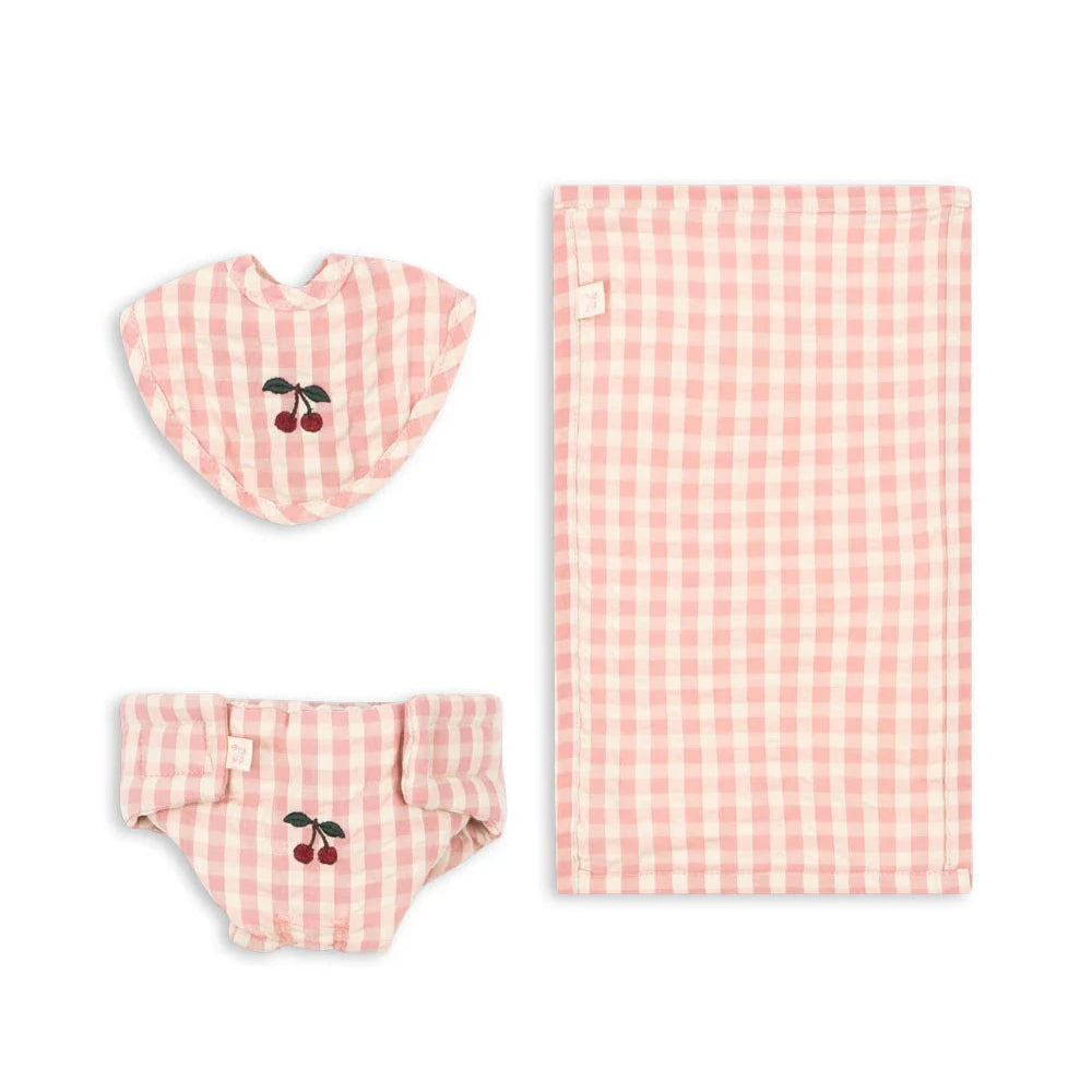 KONGES SLOJD DOLL NURSERY SET: POWDER PINK CHECK