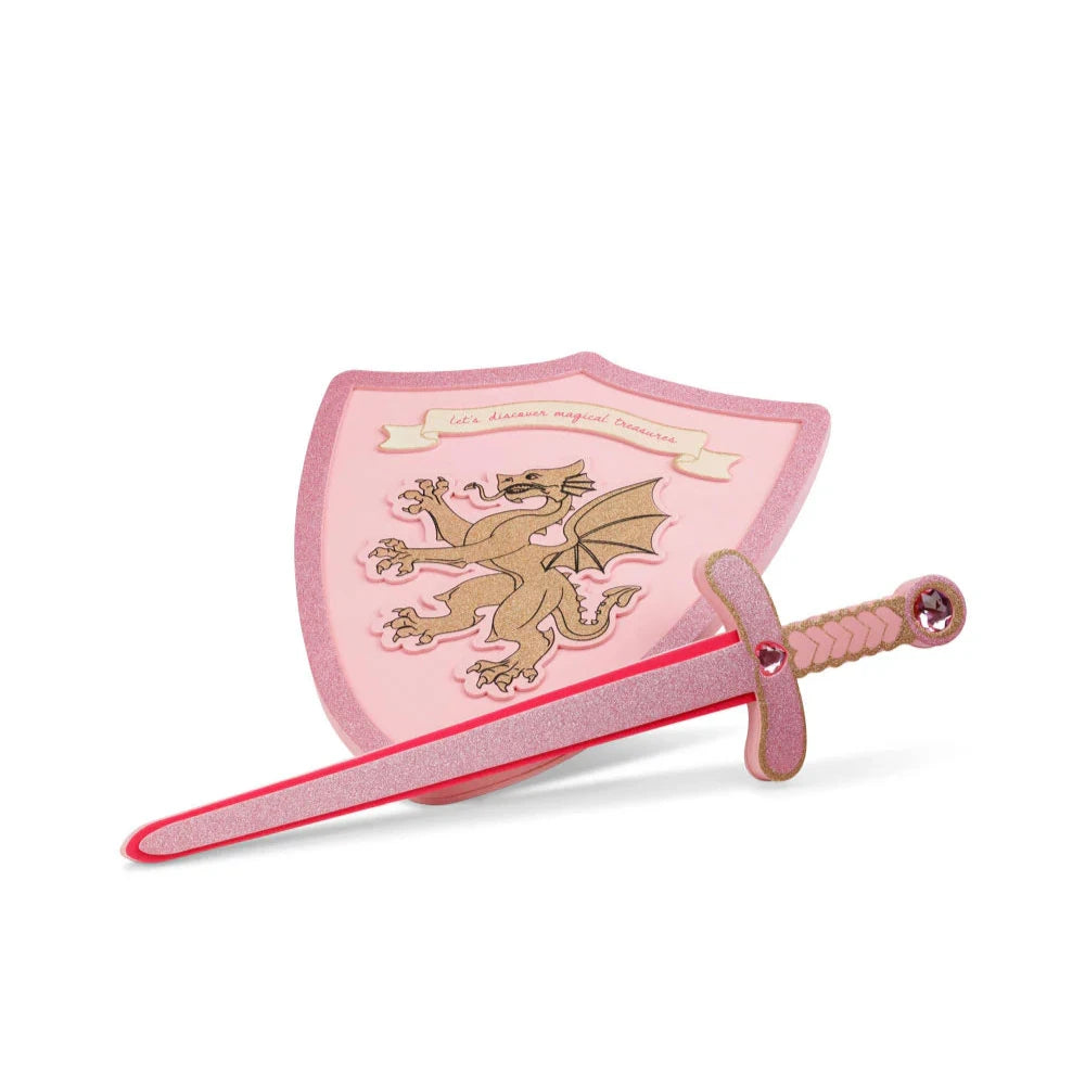 KONGES SLOJD PRINCESS SWORD AND SHIELD: PINK GLITTER