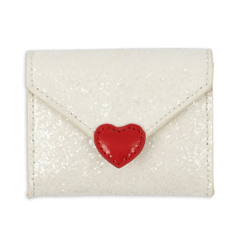 KONGES SLOJD LOVE LETTER WALLET: CREAM GLITTER