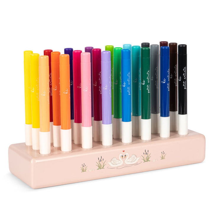 Konges Sløjd Markers In Wooden Block 24pc Mizumi Big