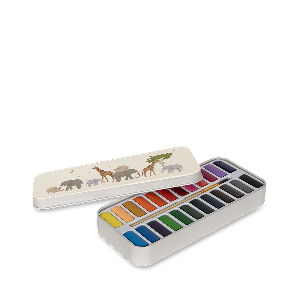 KONGES SLOJD WATER COLOURS TIN BOX: SAFARI